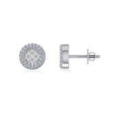 Baguette Halo 10K White Gold Diamond Stud Earrings
